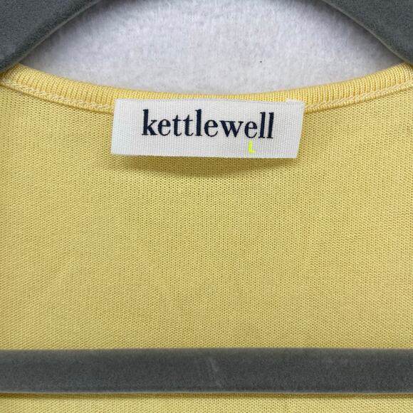 Kettlewell Size Large Open Front Cardigan Sweater Yellow - Picture 2 of 5